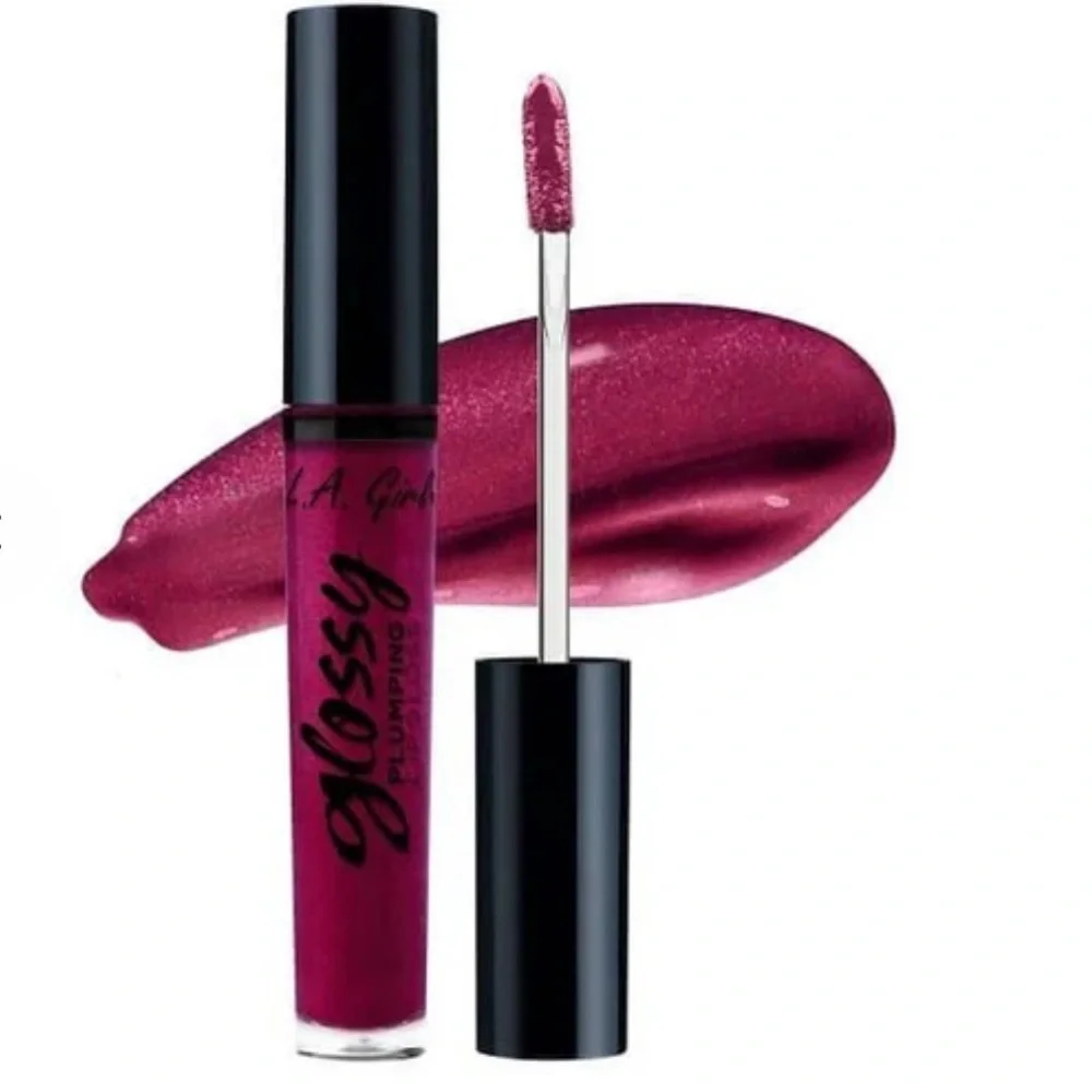 L. A. Girl Glossy Plumping Lip Gloss GLG931 Grand Burgundy Wine Shimmery Gloss